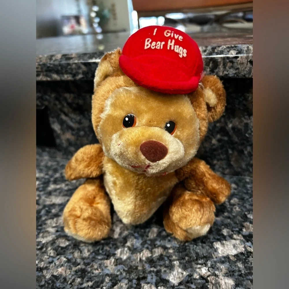 Vintage Russ Luv Pets Teddy Bear Plush I Give Bear Hugs Red Hat Stuffed Animal - Picture 4 of 8